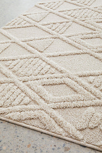 Thumbnail for Lisa Natural Diamond Pattern Rectangle Modern Rug