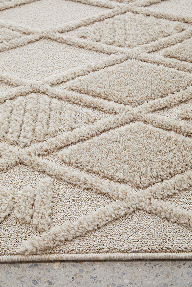 Lisa Natural Diamond Pattern Rectangle Modern Rug