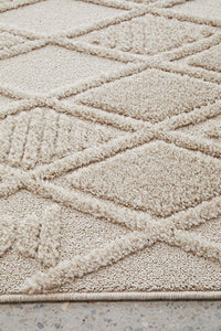 Thumbnail for Lisa Natural Diamond Pattern Rectangle Modern Rug