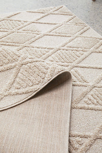 Thumbnail for Lisa Natural Diamond Pattern Rectangle Modern Rug