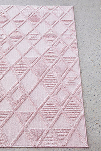 Thumbnail for Mari Lisa Pink Diamond Pattern Rectangle Rug