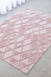 Thumbnail for Mari Lisa Pink Diamond Pattern Rectangle Rug