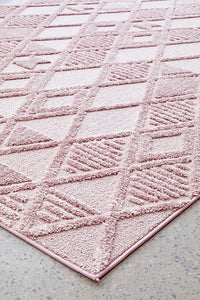 Thumbnail for Mari Lisa Pink Diamond Pattern Rectangle Rug