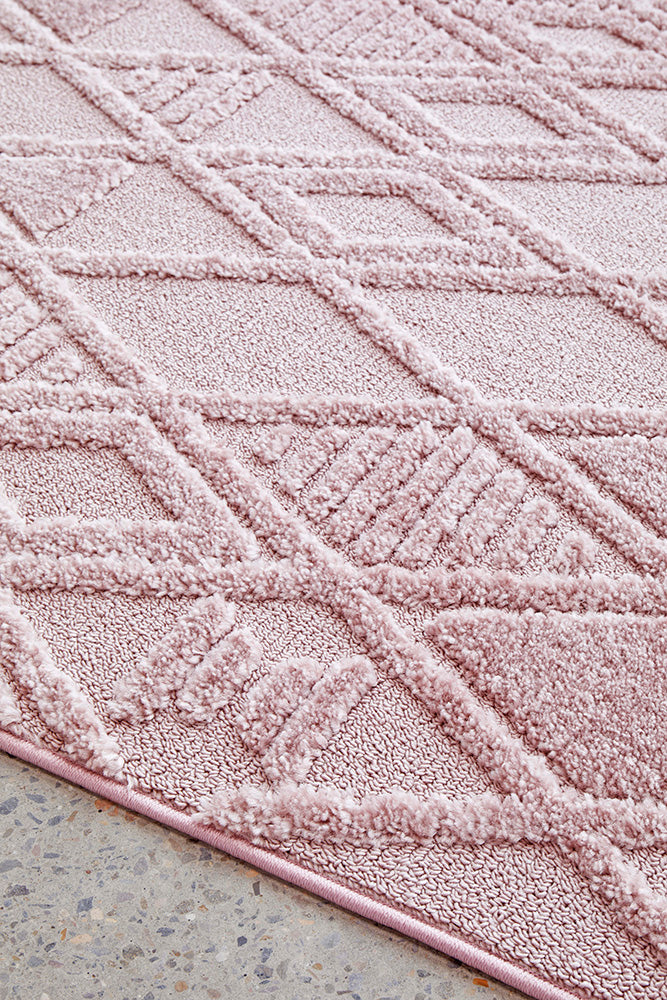 Mari Lisa Pink Diamond Pattern Rectangle Rug