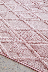 Thumbnail for Mari Lisa Pink Diamond Pattern Rectangle Rug