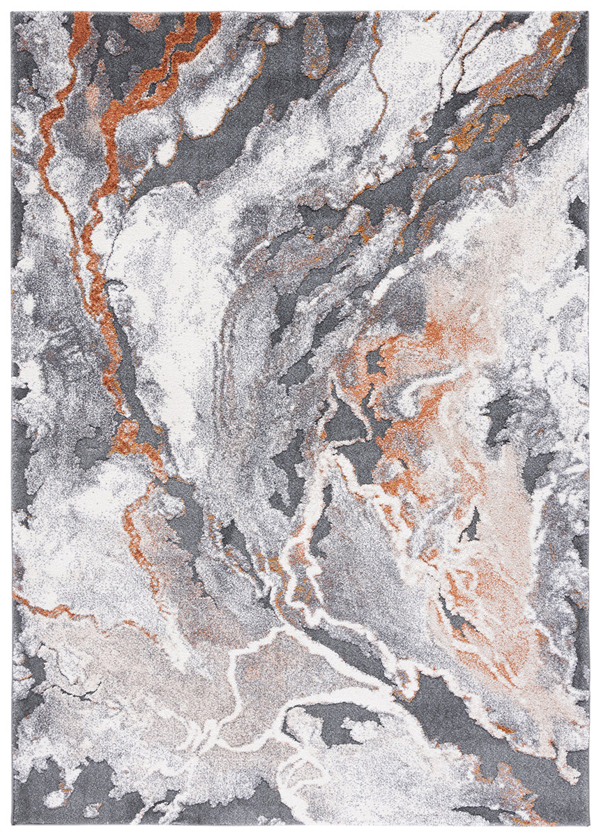 Abby Mineral Rust and Grey Modern Abstract Rectangle Rug