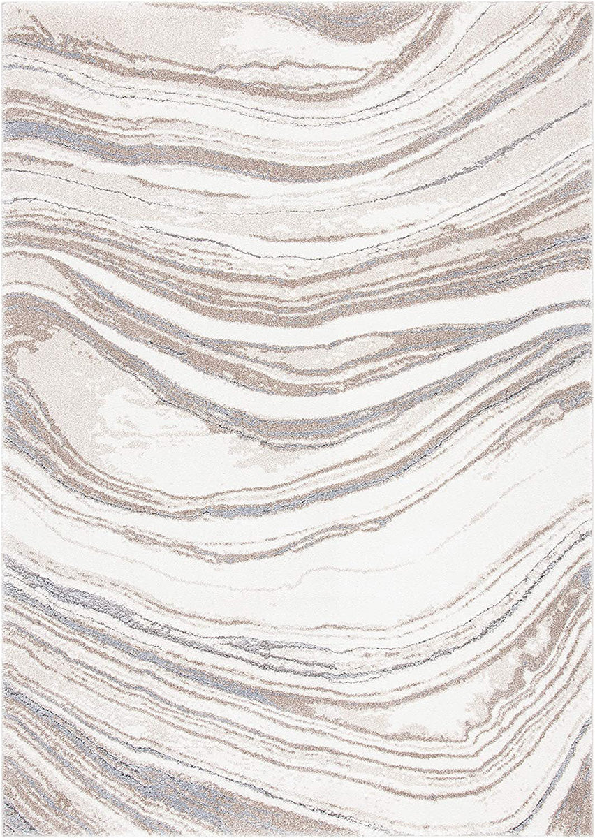 Abby Mineral Ivory and Natural Modern Abstract Rectangle Rug