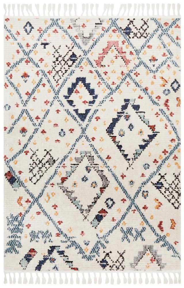 Mira Tribal Multi-Colour Diamond Pattern Power Loomed Rug