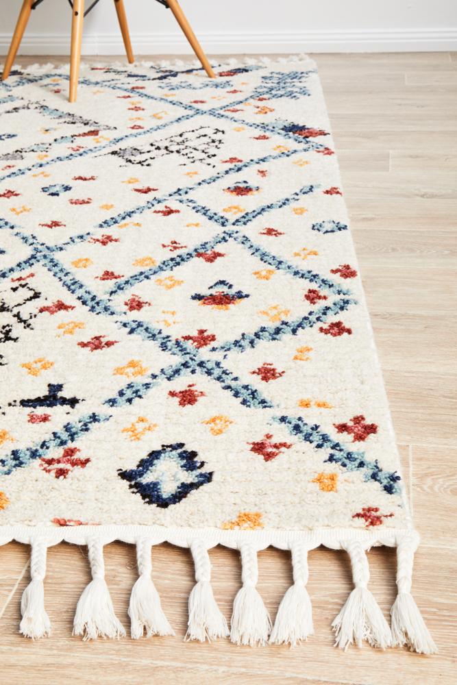 Mira Tribal Multi-Colour Diamond Pattern Power Loomed Rug