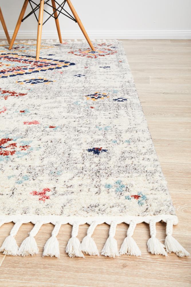 Mira Tribal Grey Multi-Colour Diamond Pattern Rug