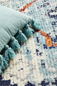 Thumbnail for Mira Tribal Blue Multi-Colour Rug