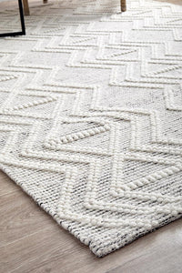 Thumbnail for Clara Ivory & Black Tribal Patterned Flatwoven Wool Rug