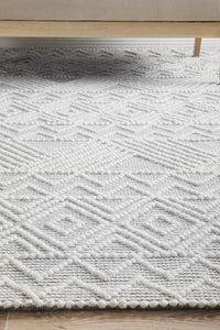 Thumbnail for Katie Modern Ivory & Grey Tribal Pattern Flatwoven Wool Rug