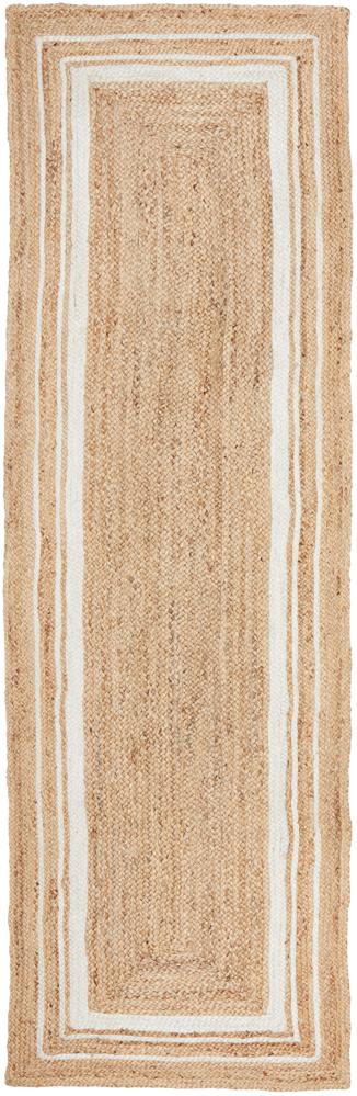 Aanya Natural & White Two-Tone Hand Braided Jute Rug