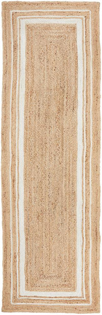 Thumbnail for Aanya Natural & White Two-Tone Hand Braided Jute Rug