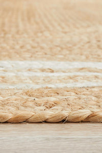 Thumbnail for Aanya Natural & White Two-Tone Hand Braided Jute Rug