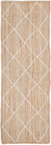 Thumbnail for Aanya Natural Diamond Pattern Jute Rug