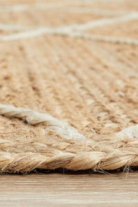 Thumbnail for Aanya Natural Diamond Pattern Jute Rug