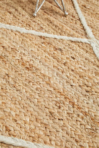 Thumbnail for Aanya Natural Diamond Pattern Jute Rug