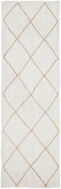 Thumbnail for Aanya White Diamond Jute Rug