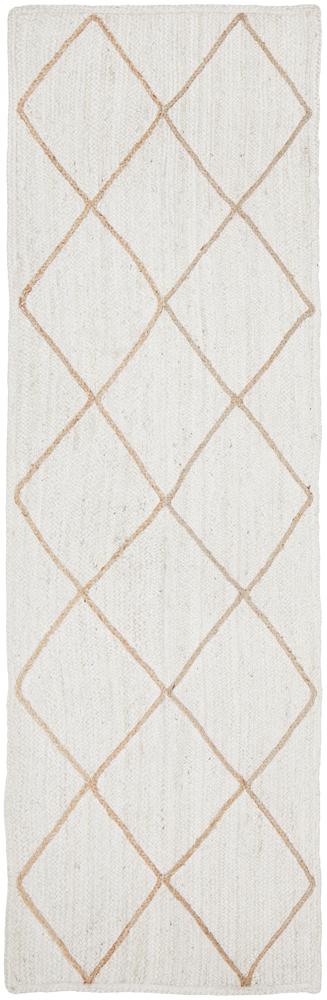 Aanya White Diamond Jute Rug