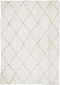 Thumbnail for Aanya White Diamond Jute Rug