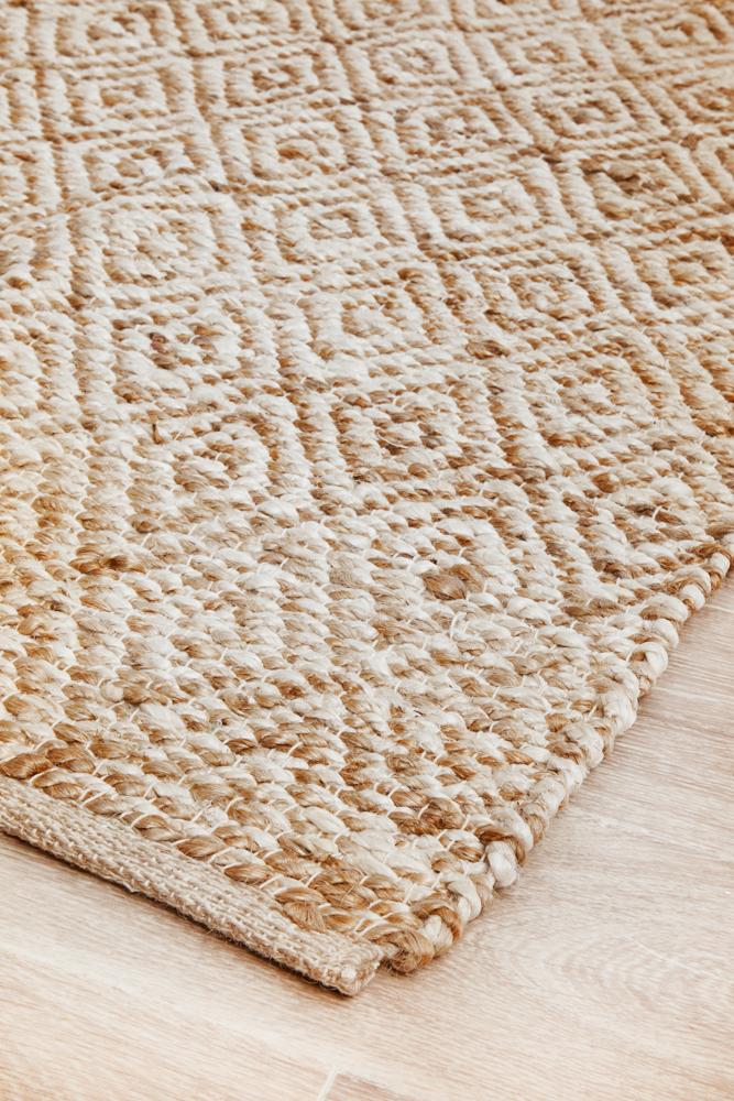 Aanya Textured Pattern Two-Tone Natural Jute Rug