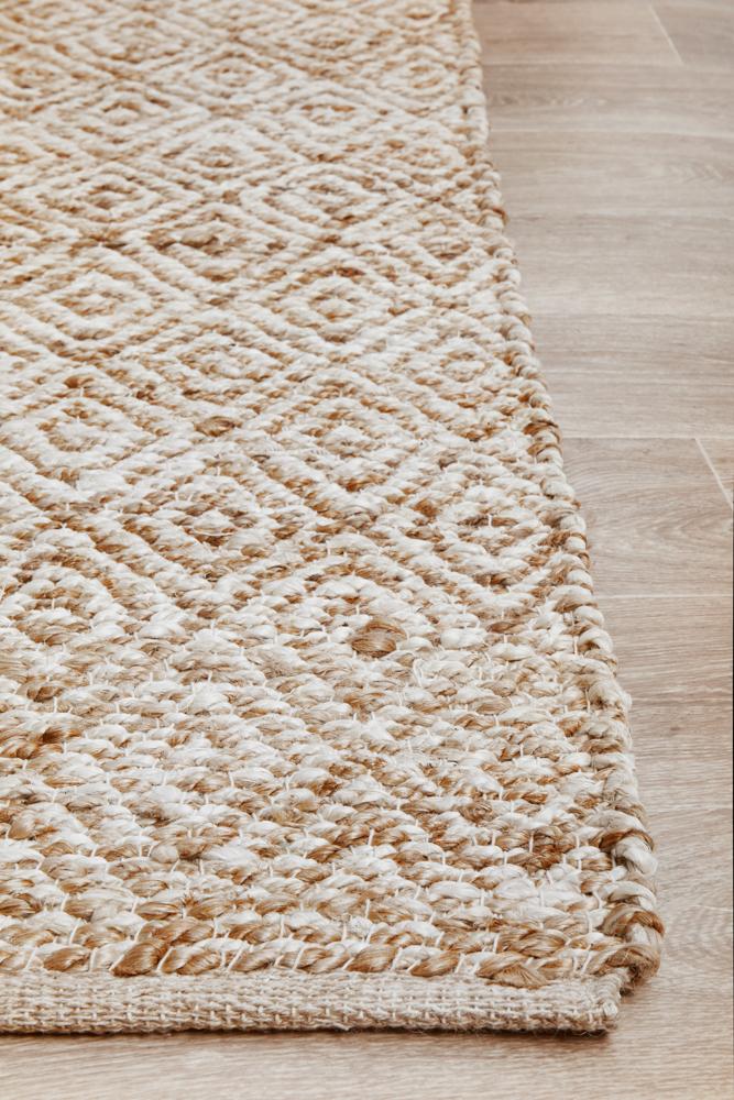 Aanya Textured Pattern Two-Tone Natural Jute Rug