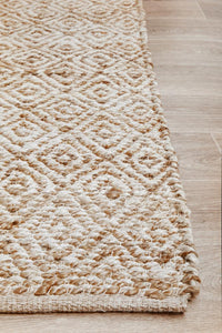 Thumbnail for Aanya Textured Pattern Two-Tone Natural Jute Rug