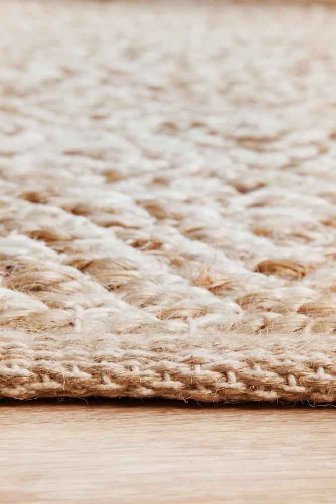 Aanya Textured Pattern Two-Tone Natural Jute Rug