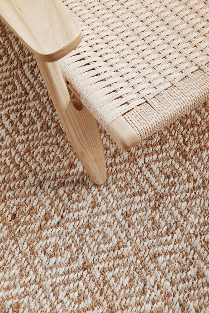 Aanya Textured Pattern Two-Tone Natural Jute Rug