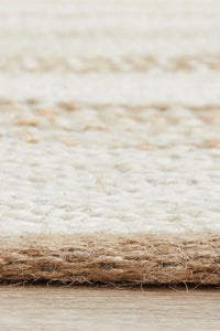 Thumbnail for Aanya Natural & White Hand Braided Jute Rug