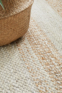 Thumbnail for Aanya Natural & White Hand Braided Jute Rug