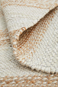 Thumbnail for Aanya Natural & White Hand Braided Jute Rug