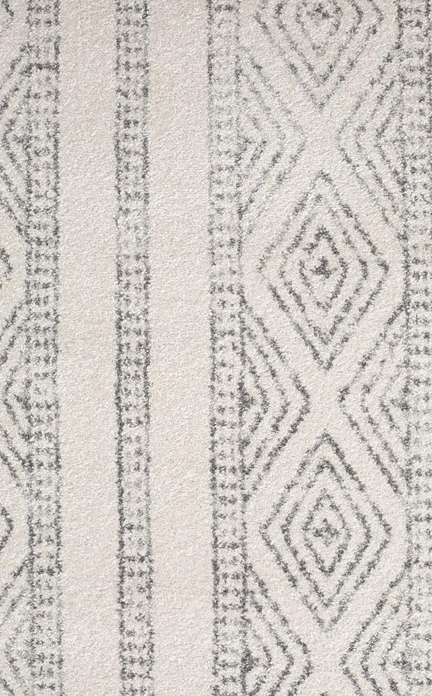 Tayen White & Grey Tribal Rug