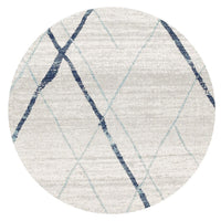 Thumbnail for Felix Grey & Blue Contemporary Round Rug