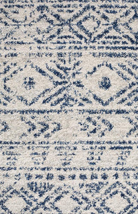 Thumbnail for Jezebel Coastal White & Blue Rustic Round Rug