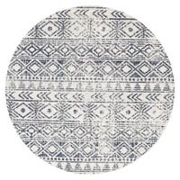 Thumbnail for Jezebel Coastal White & Blue Rustic Round Rug