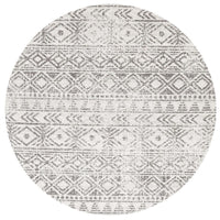 Thumbnail for Adair Bohemian White & Grey Rustic Round Rug