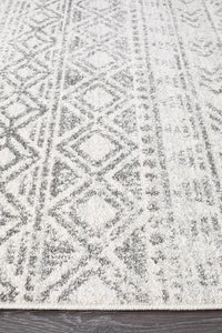 Thumbnail for Adair Bohemian White & Grey Rustic Rug