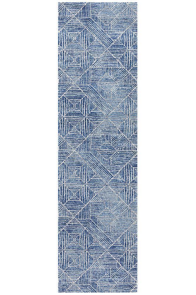 Arlo Navy Geometric Pattern Rug