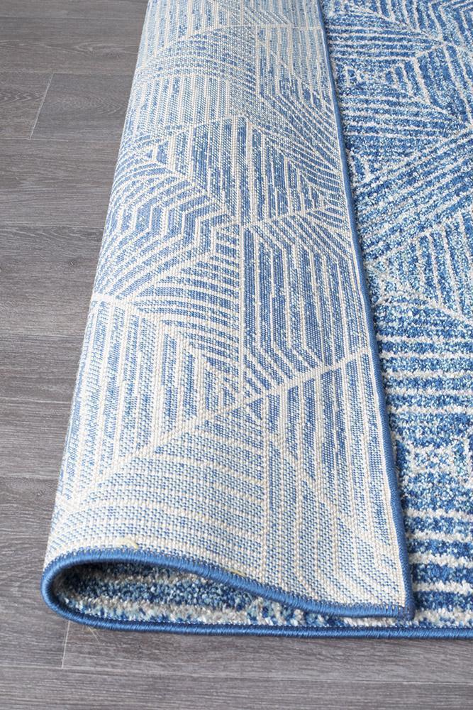 Arlo Navy Geometric Pattern Rug