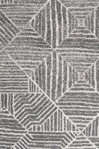 Thumbnail for Arlo Grey Geometric Pattern Round Rug