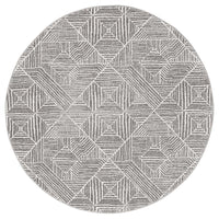 Thumbnail for Arlo Grey Geometric Pattern Round Rug