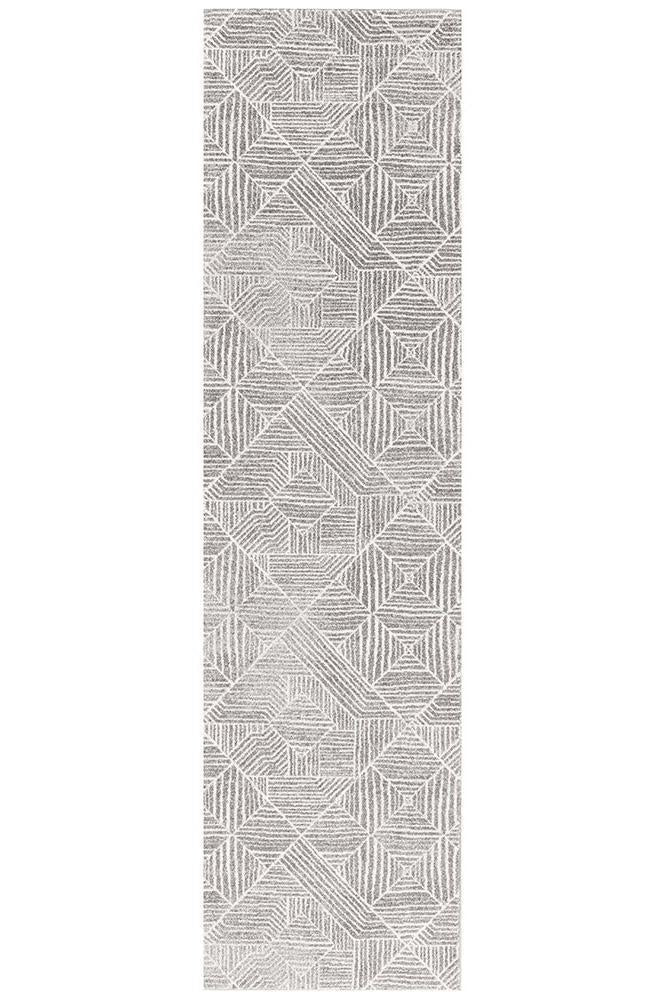 Arlo Grey Geometric Pattern Rug