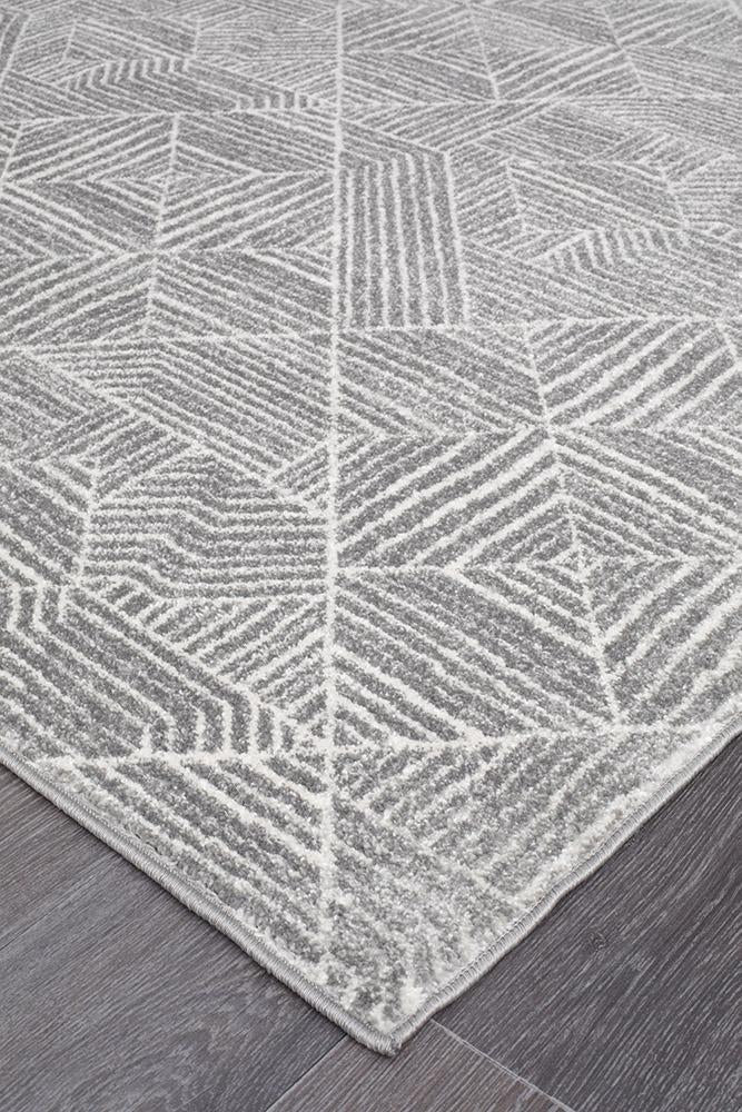 Arlo Grey Geometric Pattern Rug