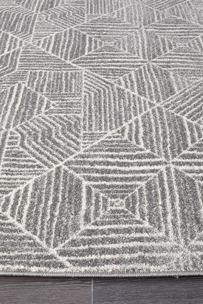 Arlo Grey Geometric Pattern Rug