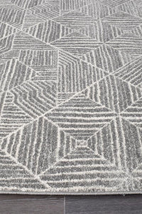 Thumbnail for Arlo Grey Geometric Pattern Rug