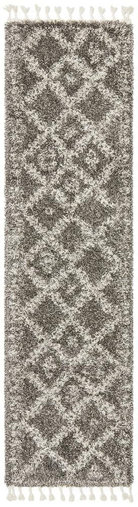 Thumbnail for Chaima Modern Fringed Grey & White Rug