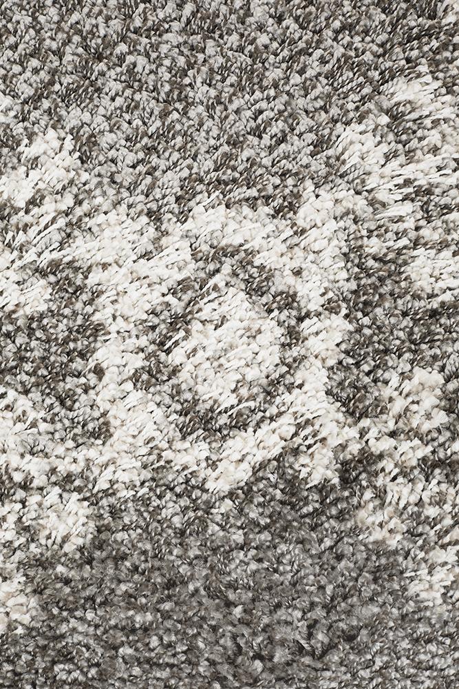 Chaima Modern Fringed Grey & White Rug